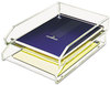 A Picture of product KTK-AD15 Kantek Clear Acrylic Letter Tray,  Two Tier, Acrylic, Clear