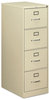 A Picture of product HON-514CPL HON® 510 Series Vertical File 4 Legal-Size Drawers, Putty, 18.25" x 25" 52"