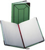 A Picture of product BOR-6718300R Boorum & Pease® Record and Account Book with Green and Red Cover,  Record Rule, Green/Red, 300 Pages, 12 1/2 x 7 5/8