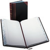A Picture of product BOR-9500R Boorum & Pease® Record and Account Book with Black and Red Cover,  Record Rule, Black/Red, 500 Pages, 14 1/8 x 8 5/8