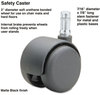 A Picture of product MAS-64334 Master Caster® Safety Casters, Standard Neck, Polyurethane, B Stem, 110 lbs./Caster, 5/Set