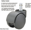 A Picture of product MAS-64335 Master Caster® Safety Casters,  Oversize Neck Polyurethane, B Stem, 110 lbs./Caster, 5/Set