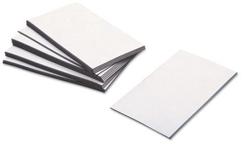 Baumgartens Business Card Magnets,  3 1/2 x 2, White, Adhesive Coated, 25/Pack