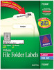 A Picture of product AVE-75366 Avery® Permanent TrueBlock® File Folder Labels with Sure Feed® Technology 0.66 x 3.44, White, 30/Sheet, 60 Sheets/Box