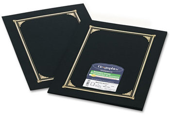 Geographics® Certificate/Document Cover, 12 1/2 x 9 3/4, Black, 6/Pack
