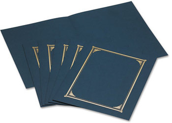 Geographics® Certificate/Document Cover, 12 1/2 x 9 3/4, Navy Blue, 6/Pack