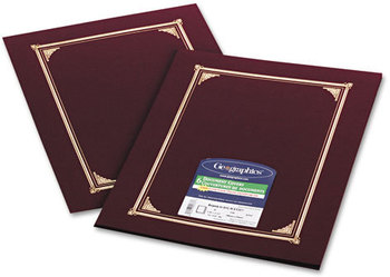 Geographics® Certificate/Document Cover, 12 1/2 x 9 3/4, Burgundy, 6/Pack