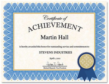 Geographics® Certificate Kit, Blue Spiral