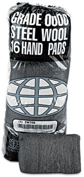 GMT Industrial-Quality Steel Wool Hand Pads,  #2 Medium Coarse, 16/PK, 12 PK/CT