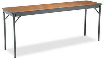 Barricks Special Size Folding Table,  Rectangular, 72w x 18d x 30h, Walnut/Black