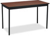 A Picture of product BRK-UT244830WA Barricks Utility Table,  Rectangular, 48w x 24d x 30h, Walnut/Black