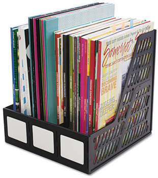 Advantus® Magazine File,  Three Slots, Black