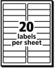 A Picture of product AVE-5161 Avery® Easy Peel® White Address Labels with Sure Feed® Technology w/ Laser Printers, 1 x 4, 20/Sheet, 100 Sheets/Box