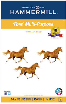 Hammermill® Fore® MP Multipurpose Paper,  96 Bright, 24lb, 11 x 17, White, 500 Sheets