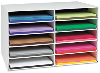 Pacon® Classroom Keepers® Construction Paper Storage Box,  10 Slots, 26 7/8 x 16 7/8 x 18 1/2