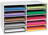 A Picture of product PAC-001316 Pacon® Classroom Keepers® Construction Paper Storage Box,  10 Slots, 26 7/8 x 16 7/8 x 18 1/2