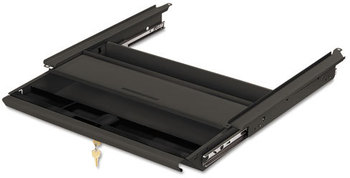 HON® Center Drawer for Single Pedestal Desks and Credenzas Use with 38000 Series, Stationmaster, Metal, 19w x 14.75d 3h, Charcoal