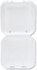 A Picture of product GNP-SN240V Genpak® Snap-It® Medium Single Compartment Vented Hinged Containers. 8-1/4 X 8 X 3 in. White. 100/bag, 2 bags/case.