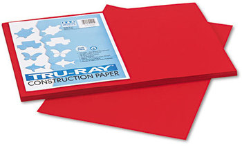 Pacon® Tru-Ray® Construction Paper,  76 lbs., 12 x 18, Holiday Red, 50 Sheets/Pack