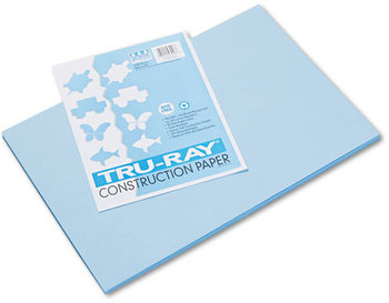 Pacon® Tru-Ray® Construction Paper,  76 lbs., 12 x 18, Sky Blue, 50 Sheets/Pack