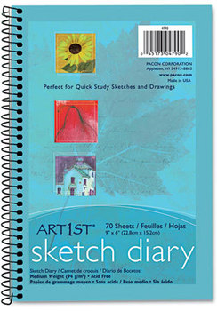 Pacon® Art1st® Sketch Diary,  9" x 6", White, 70 Sheets