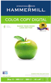 Hammermill® Color Copy Digital Paper,  100 Brightness, 28lb, 8-1/2 x 14, Photo White, 500/Ream