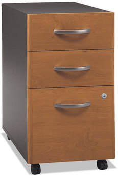 Bush® Series C Three-Drawer Mobile Pedestal File,  Natural Cherry