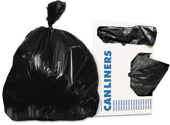 Heritage Low-Density Can Liners,  20-30 gal, 0.9 mil, 30 x 36, Black, 200/Carton Flat Packed