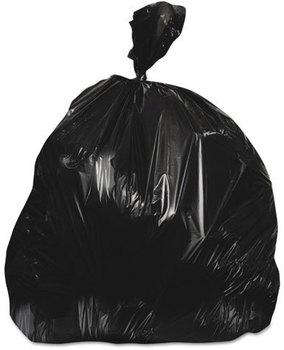 Heritage High-Density Coreless Roll Waste Can Liners, 56 gal, 22 mic, 43 x 48, Black, 150/Carton