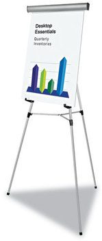 MasterVision®  Telescoping Tripod Display Easel,  Adjusts 35" to 64" High, Metal, Silver