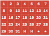 A Picture of product BVC-FM1209 MasterVision® Interchangeable Magnetic Characters,  Calendar Dates, Red/White, 1" x 1"