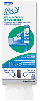 Scott® MegaCartridge Napkins,  1-Ply, 8 2/5 x 6 1/2, White, 875/Pack, 6 Packs/Carton