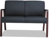 A Picture of product ALE-RL2219M Alera® Reception Lounge WL Series Loveseat Wood 44.88w x 26.13d 33h, Black/Mahogany