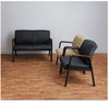 A Picture of product ALE-RL2219M Alera® Reception Lounge WL Series Loveseat Wood 44.88w x 26.13d 33h, Black/Mahogany