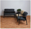 A Picture of product ALE-RL2219M Alera® Reception Lounge WL Series Loveseat Wood 44.88w x 26.13d 33h, Black/Mahogany