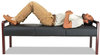A Picture of product ALE-RL2419M Alera® Reception Lounge WL Series Bench Three-Seater, 65.75w x 22.25d 22.88h, Black/Mahogany