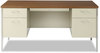 A Picture of product ALE-SD6030PC Alera® Double Pedestal Steel Desk 60" x 30" 29.5", Cherry/Putty