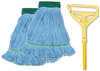 A Picture of product BWK-400MBC Boardwalk® Looped End Mop Kit. Medium. 60 in. Blue/Yellow.