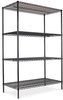 A Picture of product ALE-SW503624BL Alera® NSF Certified Industrial Heavy-Duty Wire Shelving Starter Kit Four-Shelf 36w x 24d 72h, Black