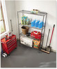 A Picture of product ALE-SW604818BA Alera® NSF Certified 4-Shelf Wire Shelving Kit with Casters 48w x 18d 72h, Black Anthracite