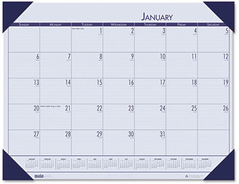 House of Doolittle™ EcoTones® 100% Recycled Monthly Desk Pad Calendar 18.5 x 13, Ocean Blue Sheets/Corners, Black Binding, 12-Month (Jan to Dec): 2026