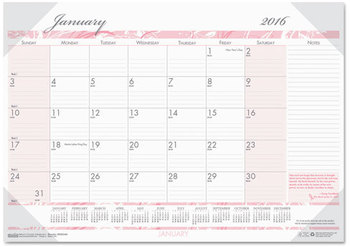 House of Doolittle™ Breast Cancer Awareness 100% Recycled Monthly Desk Pad Calendar Artwork, 22 x 17, Black Binding/Corners,12-Month (Jan-Dec): 2026