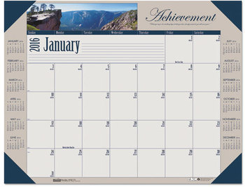 House of Doolittle™ Earthscapes™ 100% Recycled Motivational Monthly Desk Pad Calendar Photos, 22 x 17, Blue Binding/Corners, 12-Month (Jan-Dec): 2026