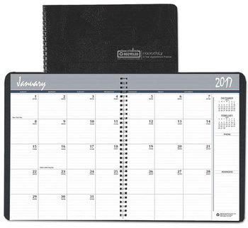 House of Doolittle™ 24-Month 100% Recycled Ruled Monthly Planner 11 x 8.5, Black Cover, 24-Month: Jan 2026 to Dec 2027