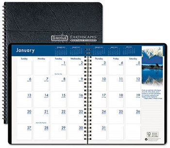 House of Doolittle™ Earthscapes™ 100% Recycled Full-Color Ruled Monthly Planner Landscapes Color Photos, 11 x 8.5, Black Cover, 14-Month: Dec 2025 to Jan 2027