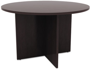 Alera® Valencia™ Series Round Conference Tables with Straight Leg Base Table Legs, 42" Diameter x 29.5h, Espresso