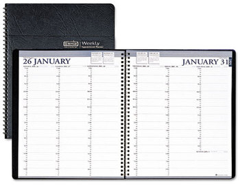 House of Doolittle™ 100% Recycled Professional Weekly Planner Ruled for 15-Minute Appointments Appts, 11 x 8.5, Black Wirebound Soft Cover, 12-Month (Jan to Dec): 2026
