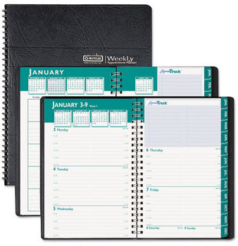 House of Doolittle™ Express Track® 100% Recycled Weekly Appointment Book/Monthly Planner 11 x 8.5, Black Cover, 13-Month: Jan 2026 to 2027