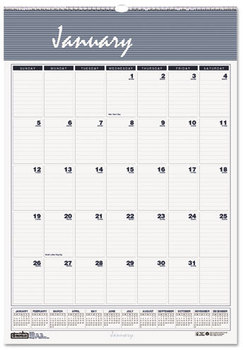 House of Doolittle™ Bar Harbor 100% Recycled Wirebound Monthly Wall Calendar 15.5 x 22, White/Blue/Gray Sheets, 12-Month (Jan-Dec): 2026
