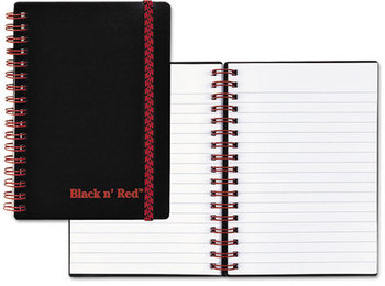 Black n' Red™ Twin Wire Poly Cover Notebook, Legal Ruled, 4 1/8 x 5 7/8, White, 70 Sheets